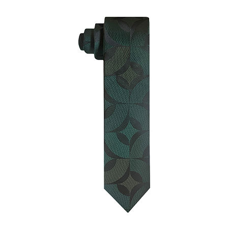 J. Ferrar Geometric Tie, One Size, Green