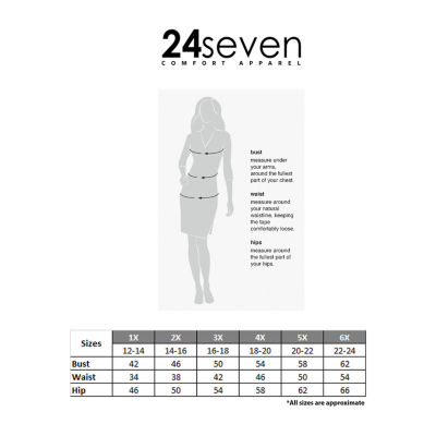 24seven Comfort Apparel Womens Elbow Sleeve Shift Dress Plus