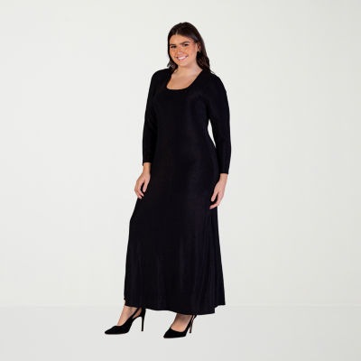 24seven Comfort Apparel Womens Long Sleeve Maxi Dress Plus