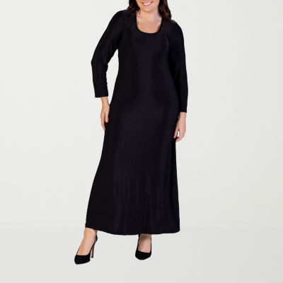 24seven Comfort Apparel Womens Long Sleeve Maxi Dress Plus