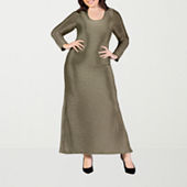 24seven Comfort Apparel Womens Plus Long Sleeve Maxi Dress - JCPenney
