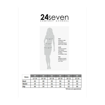 24seven Comfort Apparel Womens Elbow Sleeve A-Line Dress Plus