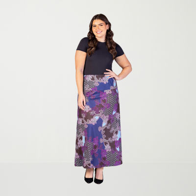 24seven Comfort Apparel Womens Maxi Skirt - Plus