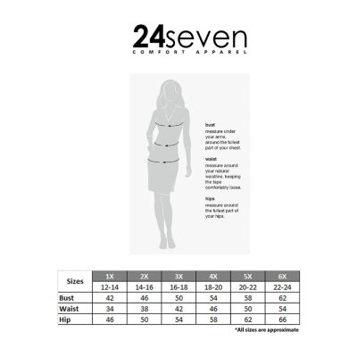 24seven Comfort Apparel Womens Midi A-Line Skirt-Plus