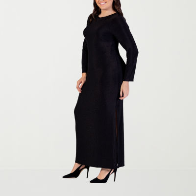 24seven Comfort Apparel Womens Long Sleeve Maxi Dress Plus