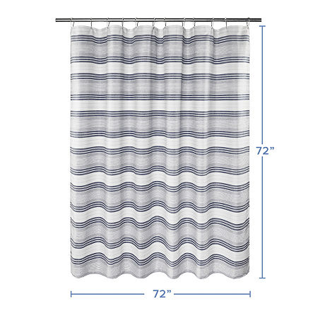 Awesome Home Beach Stripe Shower Curtain, One Size, Blue