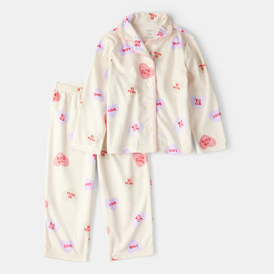 Carter's Valentines Day Toddler Girls Fleece Long Sleeve 2-pc. Pajama Sets