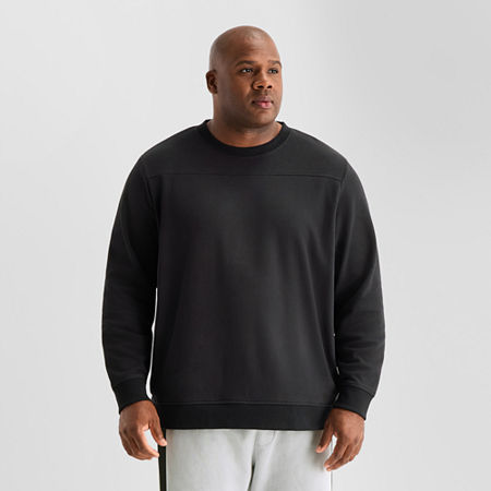 Shaquille O'neal Xlg Double Knit Mens Round Neck Long Sleeve Big And Tall Sweatshirt In Black