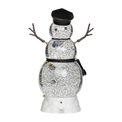 Roman 11"H Lighted Swirl Snowman Police Christmas Tabletop Decor