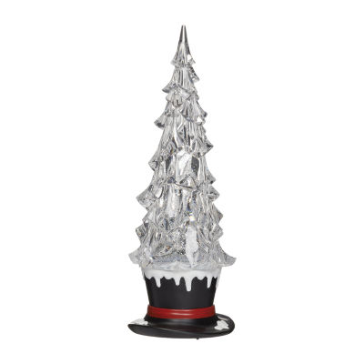 Roman 13"H Lighted Swirl Top Hat With Cardinal Christmas Tabletop Decor