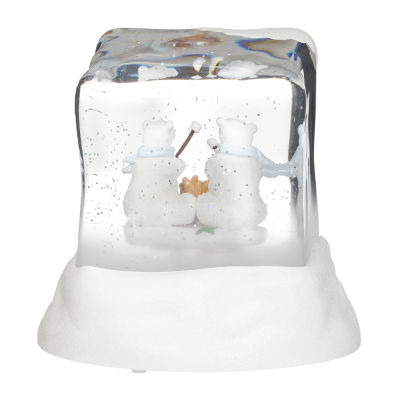 Roman 5"H Lighted Swirl Polar Bears Christmas Tabletop Decor