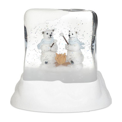 Roman 5"H Lighted Swirl Polar Bears Christmas Tabletop Decor