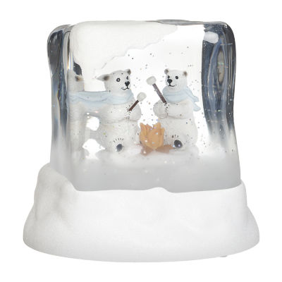 Roman 5"H Lighted Swirl Polar Bears Christmas Tabletop Decor