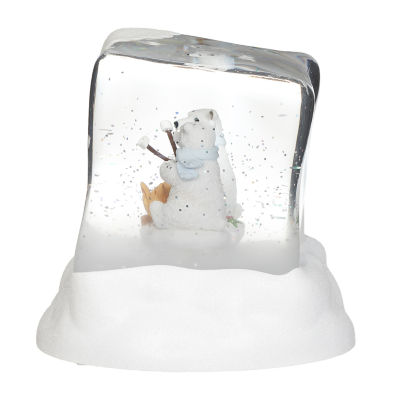 Roman 5"H Lighted Swirl Polar Bears Christmas Tabletop Decor