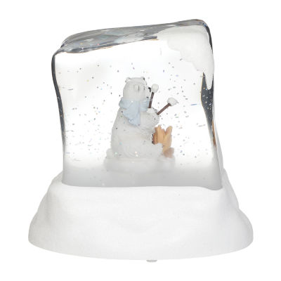 Roman 5"H Lighted Swirl Polar Bears Christmas Tabletop Decor