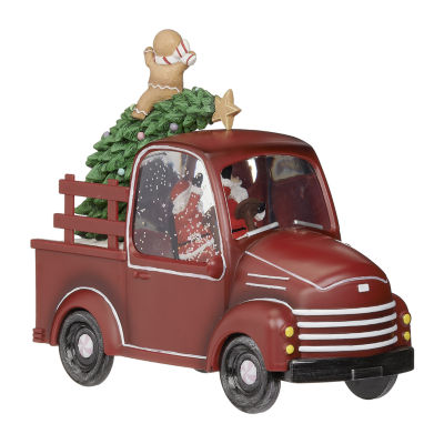 Roman 8"H Lighted Swirl Gingerbread Truck Christmas Tabletop Decor