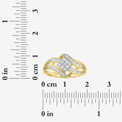 1/3 CT.T.W. Natural Diamond 10K Gold Swirl Cocktail Ring