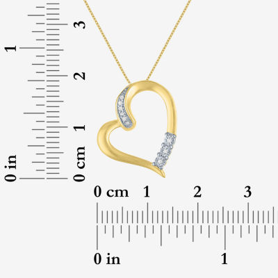 Diamond-Accent 10K Yellow Gold Tilted Openwork Heart Pendant