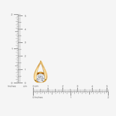 (I-J/Vs1-Vs2) Womens 1 CT. T.W. Lab Grown White Diamond 14K Gold Pear 18 Inch Pendant Necklace