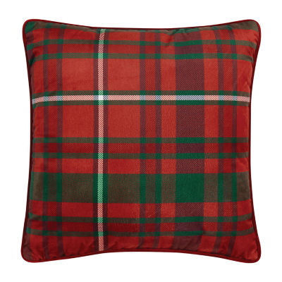 Truly Soft Red Plaid Decorative Bed Pillow