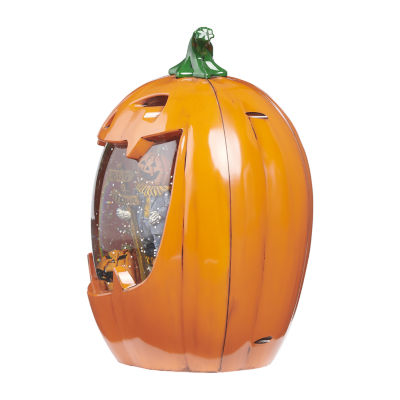 Roman 9"H Lighted Swirl Jack O Lantern Halloween Tabletop Decor