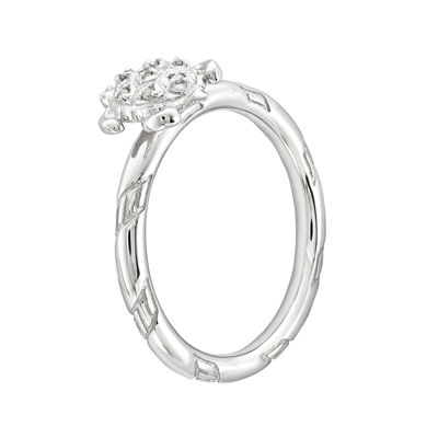 Diamond-Accent Sterling Silver Stackable Turtle Ring