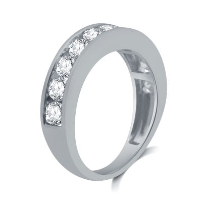 Deluxe Collection Womens 3MM 1 1/2 CT. T.W. Natural White Diamond 14K Gold Wedding Band