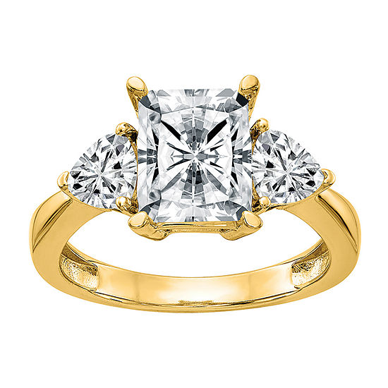 True Light Womens 3 CT. T.W. Lab Created White Moissanite 14K Gold Engagement Ring