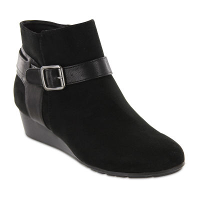 Mia Amore Womens Sabina Flat Heel Booties, Color: Black - JCPenney