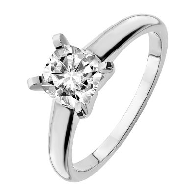 True Light Womens / CT. T.W. Lab Created White Moissanite 14K Gold Solitaire Engagement Ring