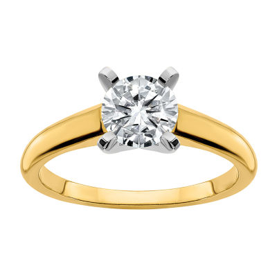 True Light Womens / CT. T.W. Lab Created White Moissanite 14K Two Tone Gold Engagement Ring