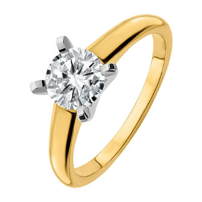 True Light Womens / CT. T.W. Lab Created White Moissanite 14K Two Tone Gold Engagement Ring