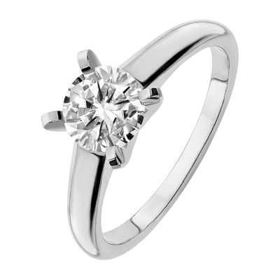 True Light Womens / CT. T.W. Lab Created White Moissanite 14K Gold Engagement Ring