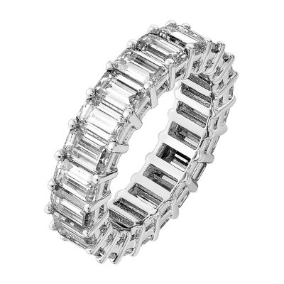 True Light 5.5MM 5 3/4 CT. T.W. Lab Created White Moissanite 14K White Gold Eternity Band