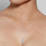 Diamond Blossom Womens 1/4 CT. T.W. Genuine White Diamond 10K White Gold Square Pendant Necklace