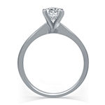 Ever Star Womens 1 1/2 CT. T.W. Lab Grown White Diamond 14K White Gold Round Solitaire Engagement Ring