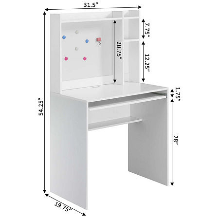 Convenience Concepts Designs2Go Student Desk, One Size, White