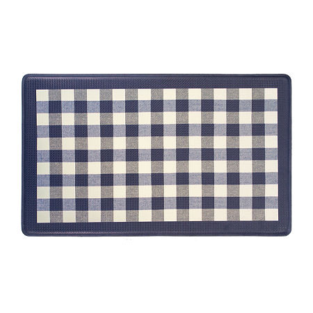 Achim Buffalo Check Anti-Fatigue 18X30 Kitchen Mat, One Size, Blue