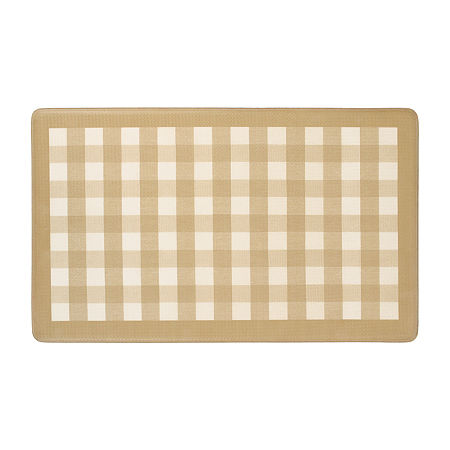 Achim Buffalo Check Anti-Fatigue 18X30 Kitchen Mat, One Size, Beige