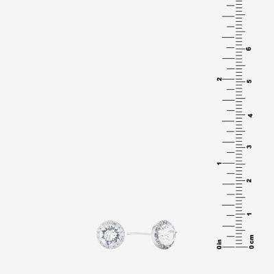 Sparkle Allure Austrian Crystal Halo Round Stud Earrings
