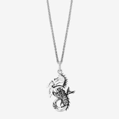 House of the Dragon Womens Diamond Accent Mined White Diamond Sterling Silver Pendant Necklace