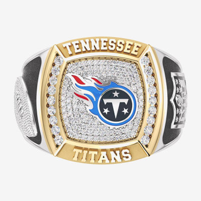 True Fans Fine Jewelry Tennessee Titans Mens 1/2 CT. T.W. Mined White Diamond 10K Two Tone Gold Fashion Ring