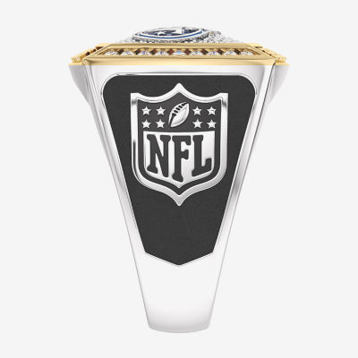 True Fans Fine Jewelry Tennessee Titans Mens 1/2 CT. T.W. Mined White Diamond 10K Two Tone Gold Fashion Ring