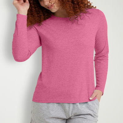 Hanes Womens Crew Neck Long Sleeve T-Shirt