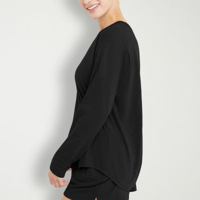 Hanes Womens Crew Neck Long Sleeve Active T-Shirt