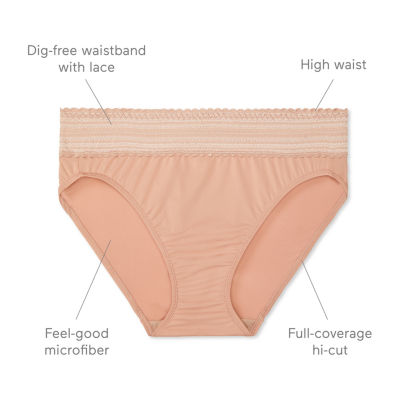 Warners® No Pinching No Problems® DigFree Comfort Waist with Lace Microfiber Hi-Cut 5109J