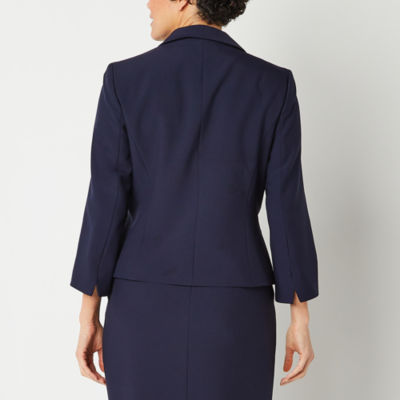EVAN PICONE 2PC Blue Denim Cotton Polyester Spandex Career Skirt Suit Size  6