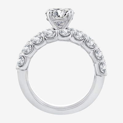 Signature By Modern Bride (F / VS2) Womens 4 CT. T.W. Lab Grown White Diamond 10K or 14K Gold Round Side Stone Bridal Set