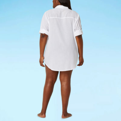 Sonnet Shores Womens Dress Swimsuit Cover-Up Plus