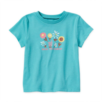 Okie Dokie Toddler & Little Girls Round Neck Short Sleeve Graphic T-Shirt